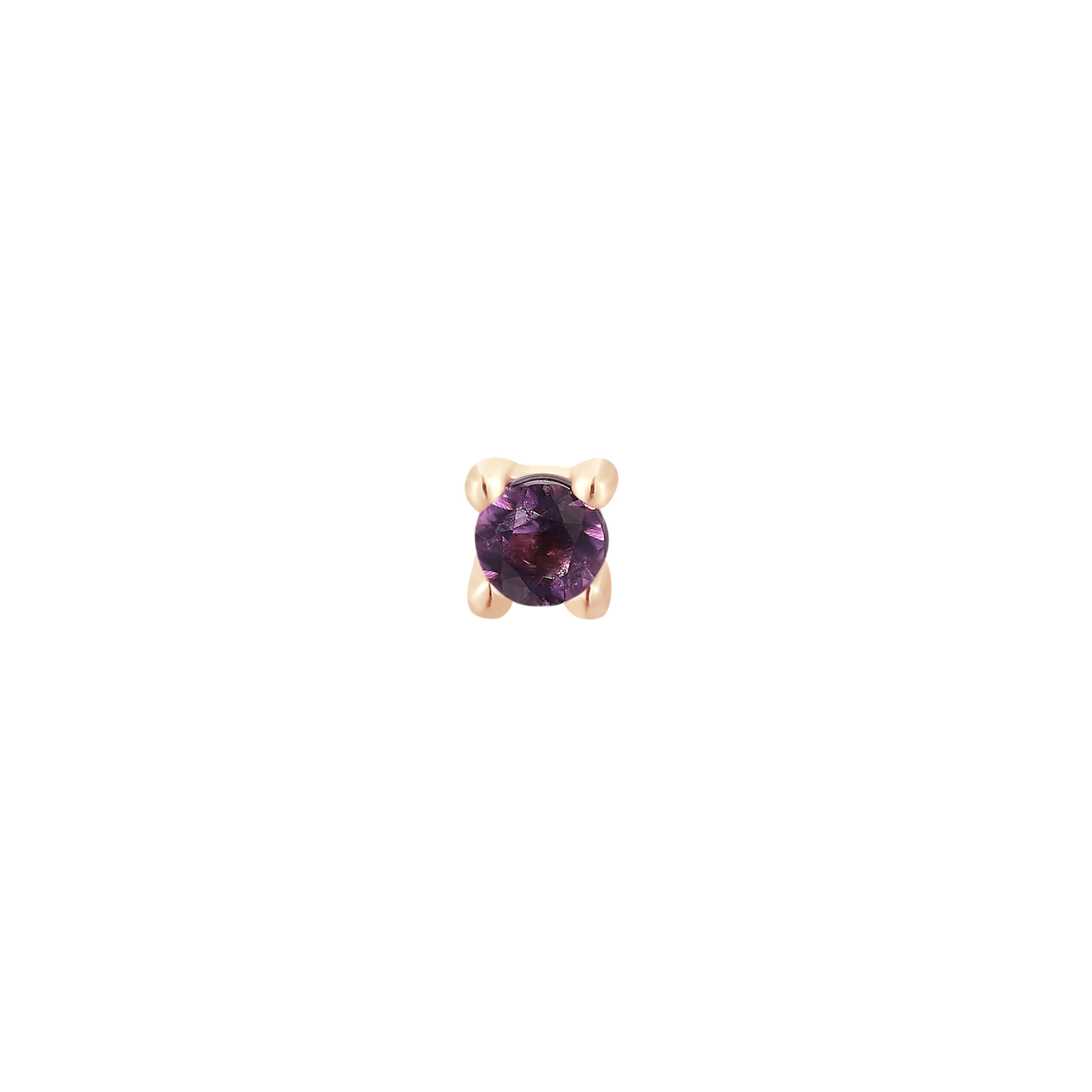 Prong Gem Threadless End with Amethyst - Image 4