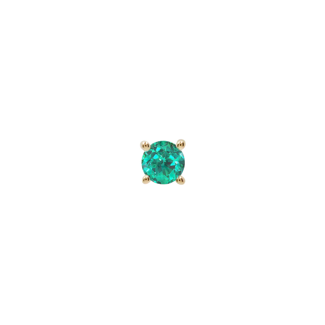 Prong Gem Threadless End with Emerald (Lab Grown) - Image 4