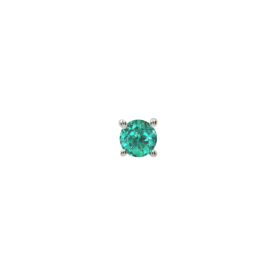 Prong Gem Threadless End with Emerald (Lab Grown) - Image 5