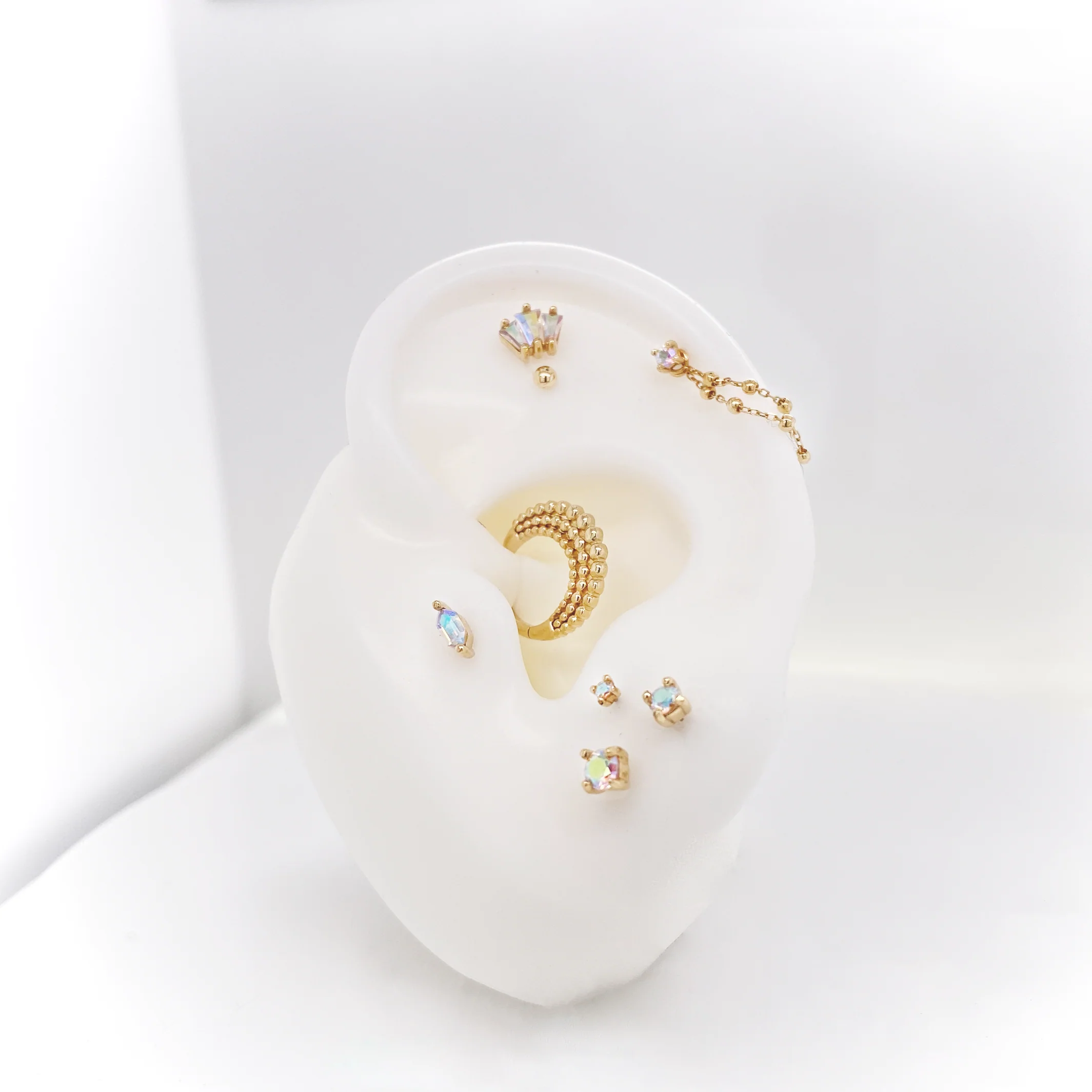 Prong Gem Threadless End with Mercury Mist Topaz - Image 4