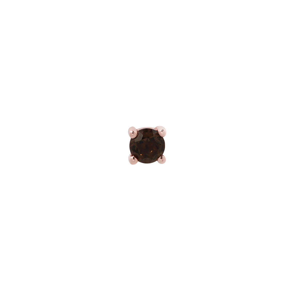 Prong Gem Threadless End with Smoky Quartz - Image 6
