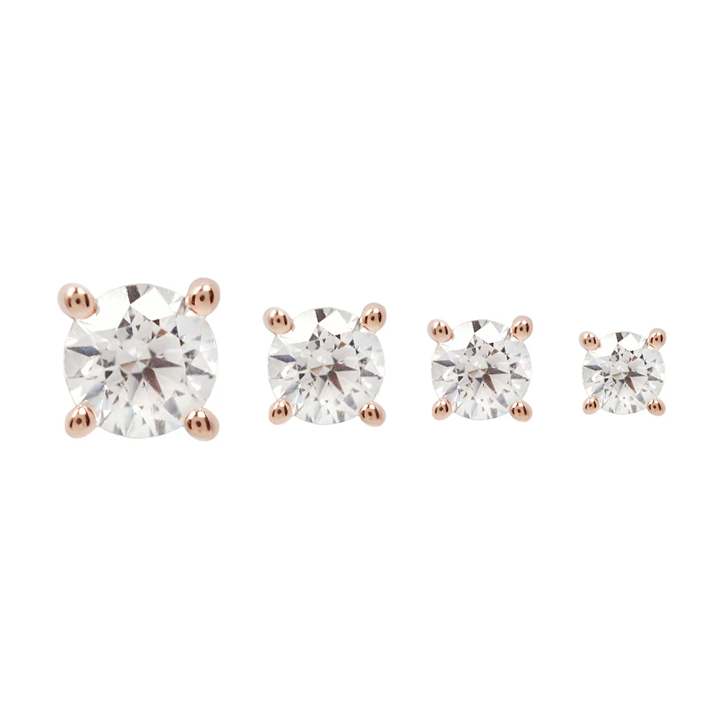 Prong Gem Threadless End with Swarovski CZ - Image 7