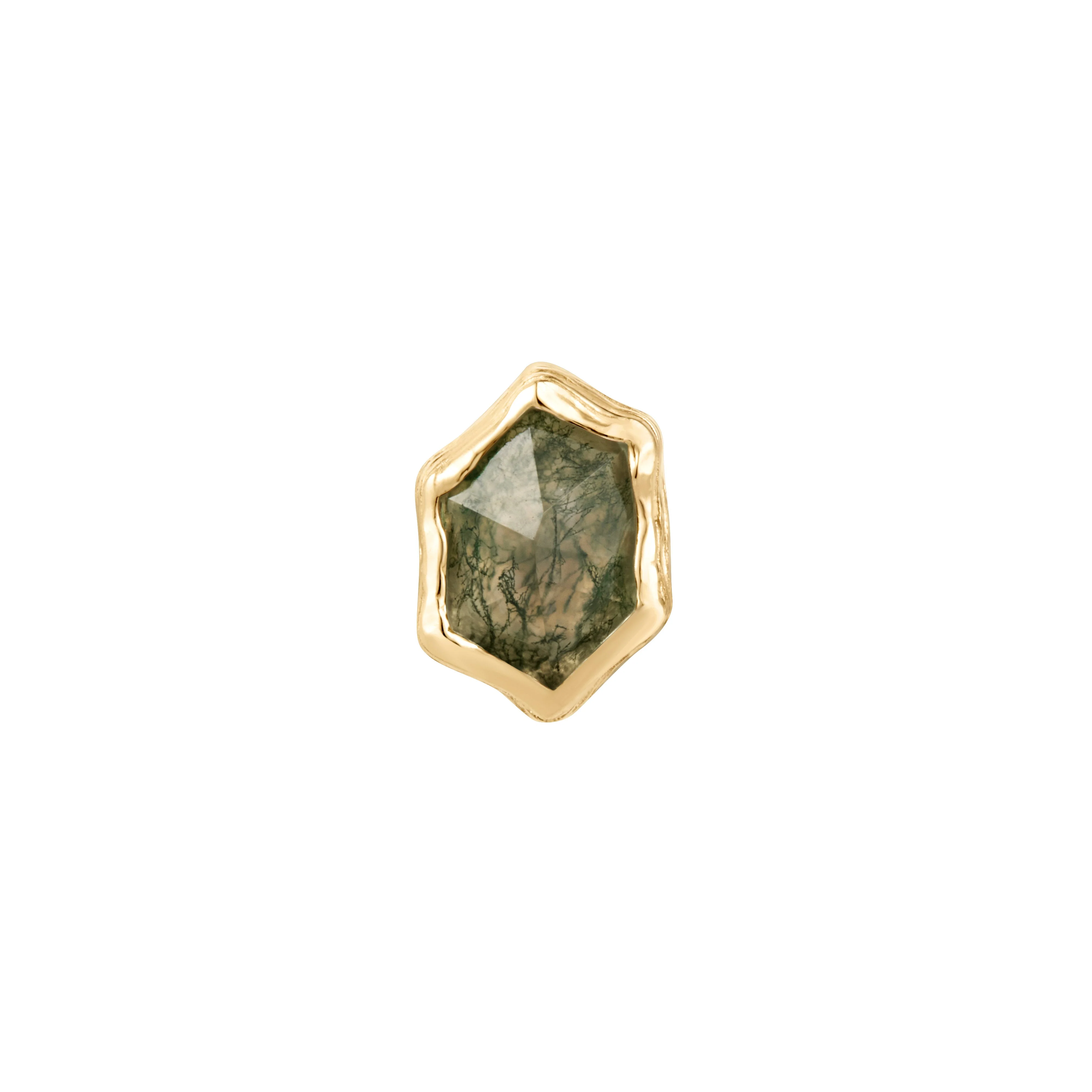 Pump Up The Volume Threadless End with Moss Agate - Image 5