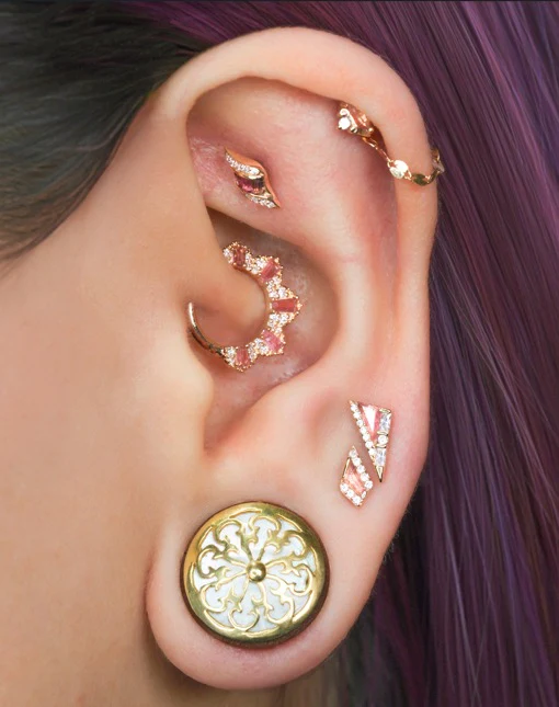 Reyna Threadless End with Pink Tourmaline - Image 2