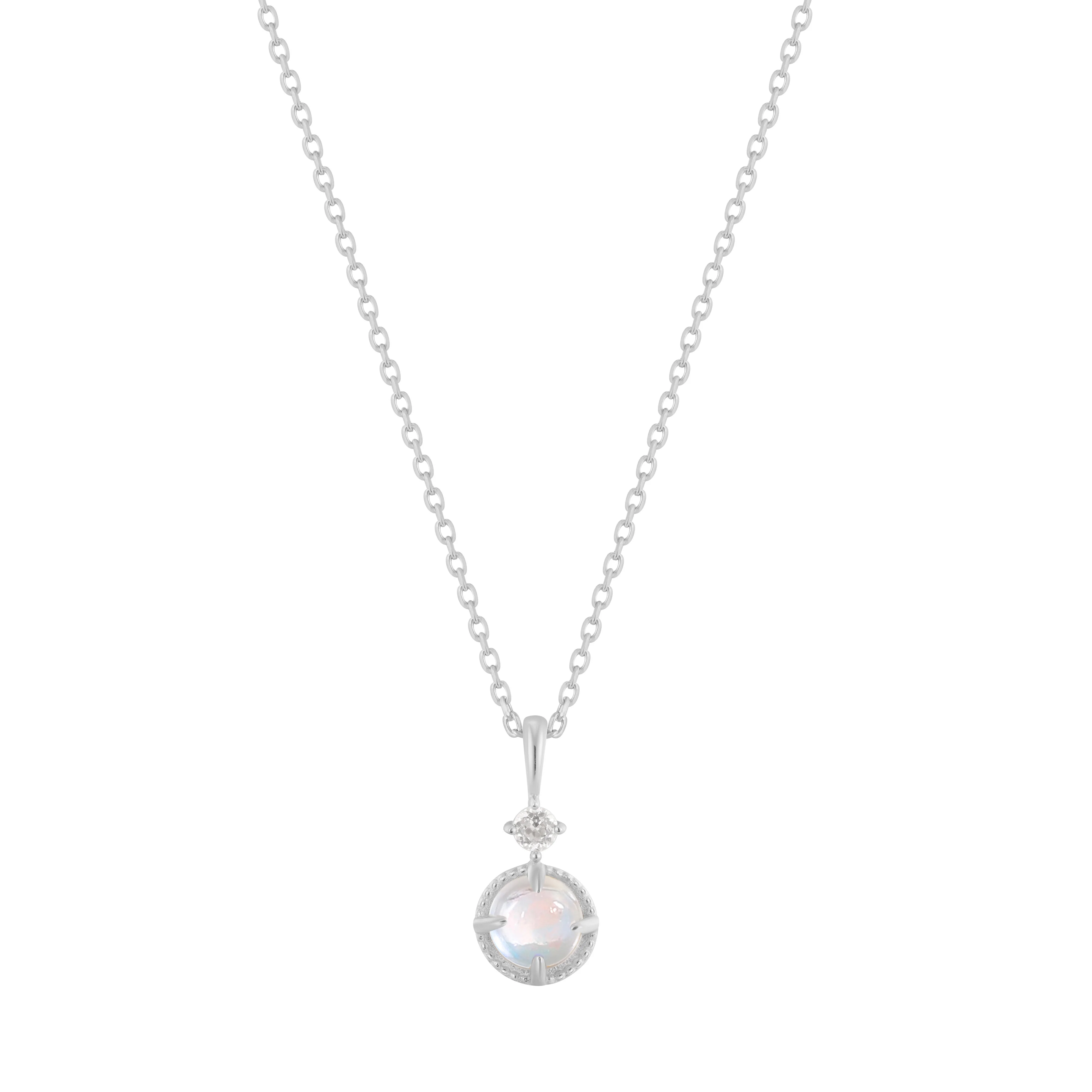 RION x Buddha Jewelry Manifest Necklace with Rainbow Moonstone - Image 3
