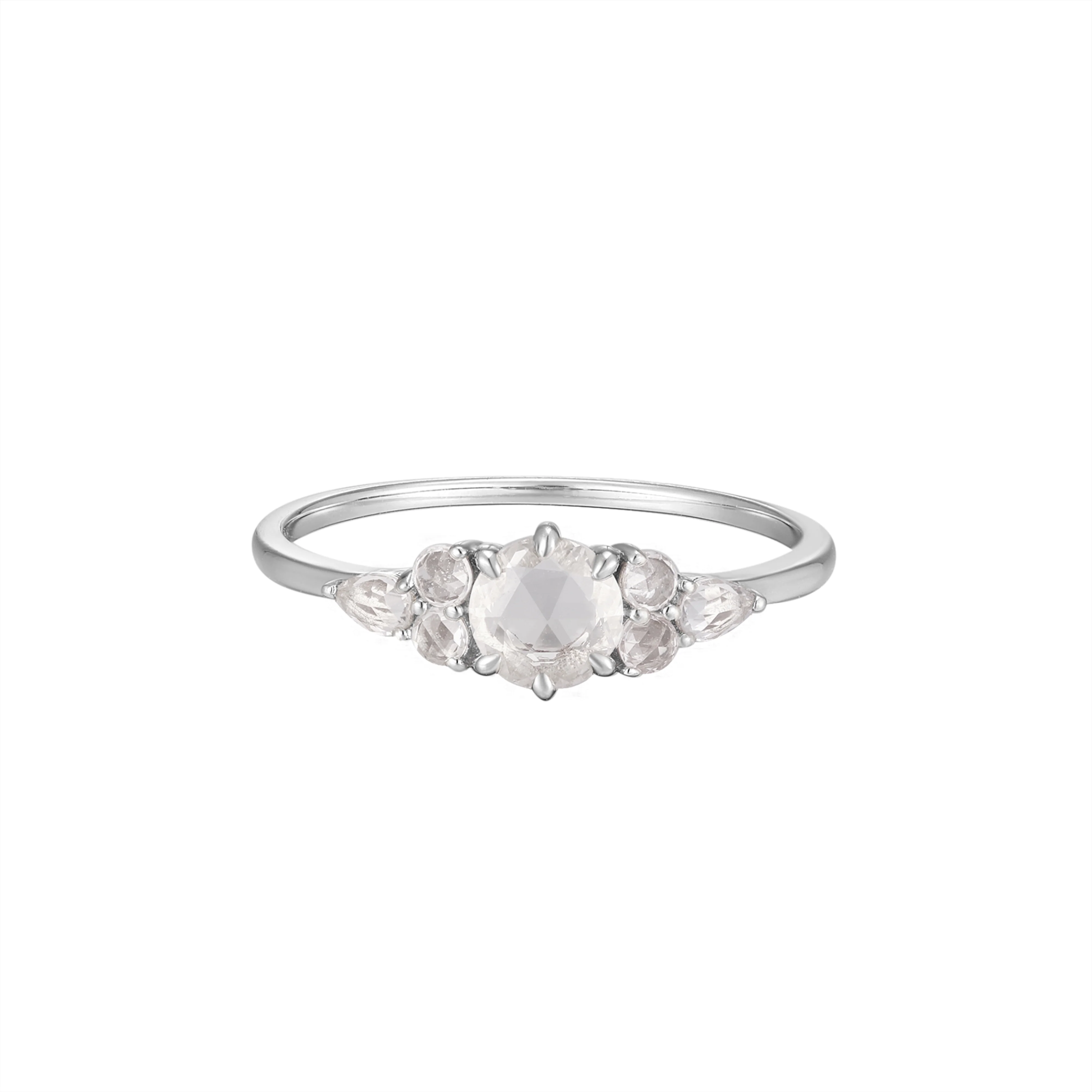 RION x Buddha Jewelry Offering Finger Ring with White Sapphire - Image 2