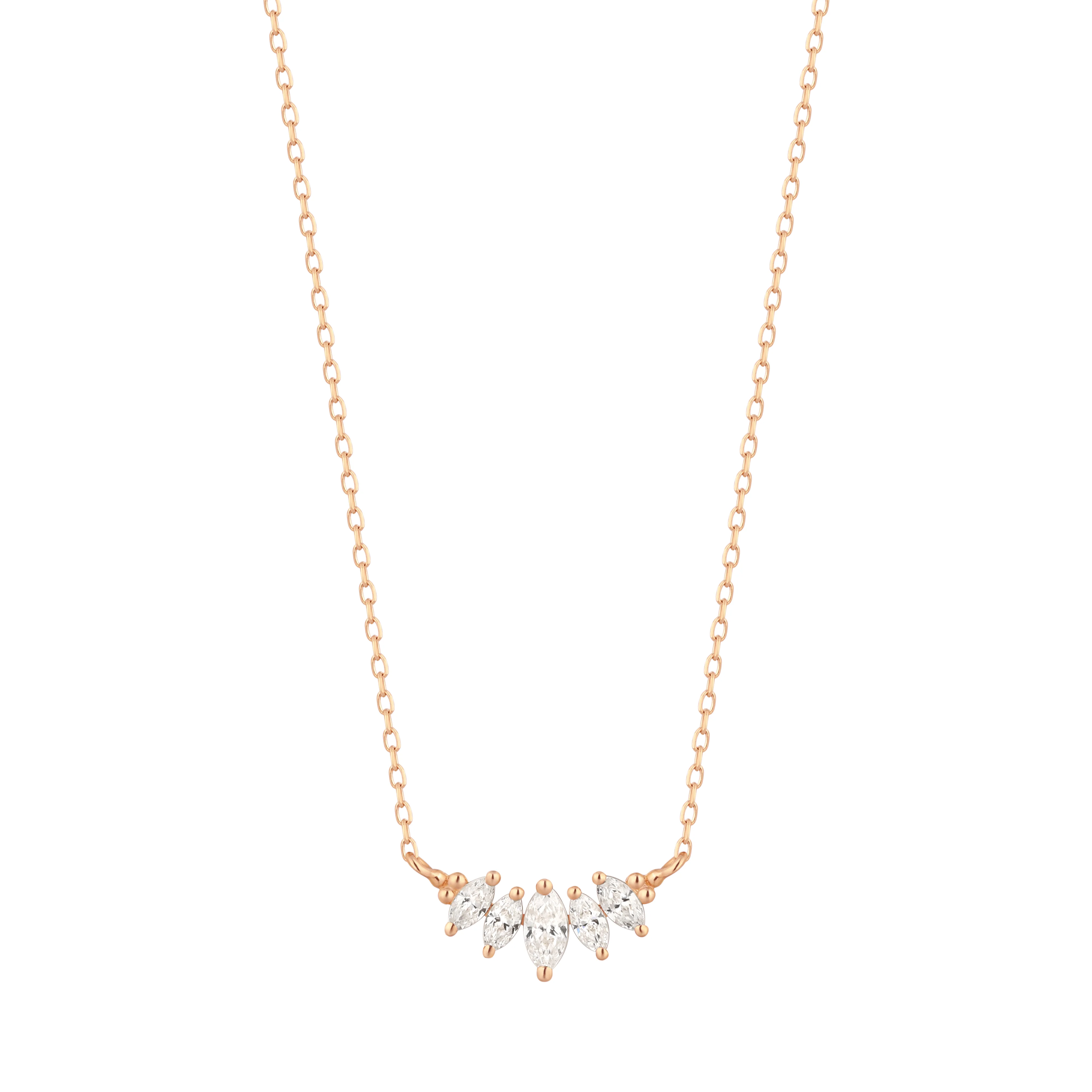 RION x Buddha Jewelry Zuri Cinq Necklace with White Sapphire - Image 3