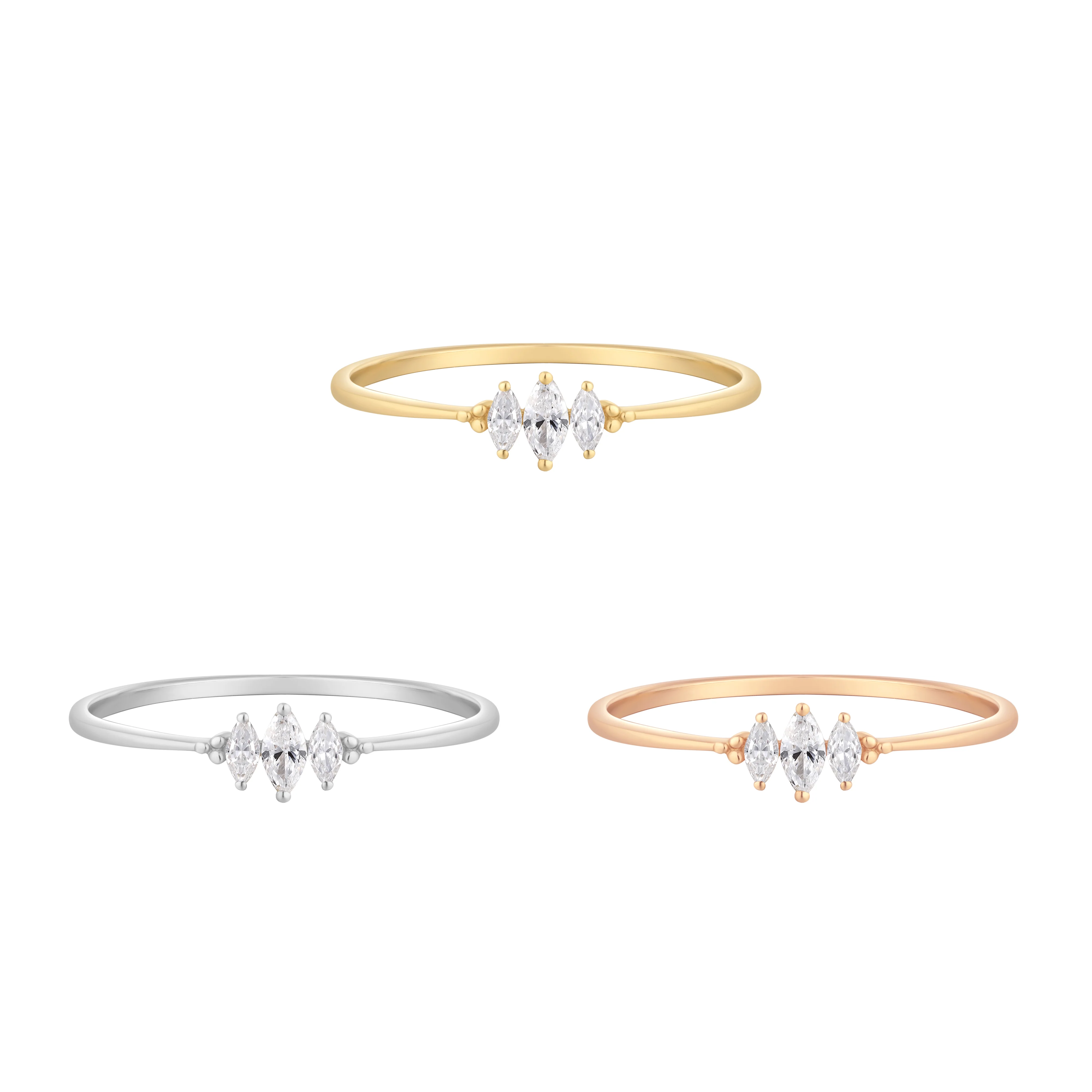 RION x Buddha Jewelry Zuri Trois Finger Ring with Diamond