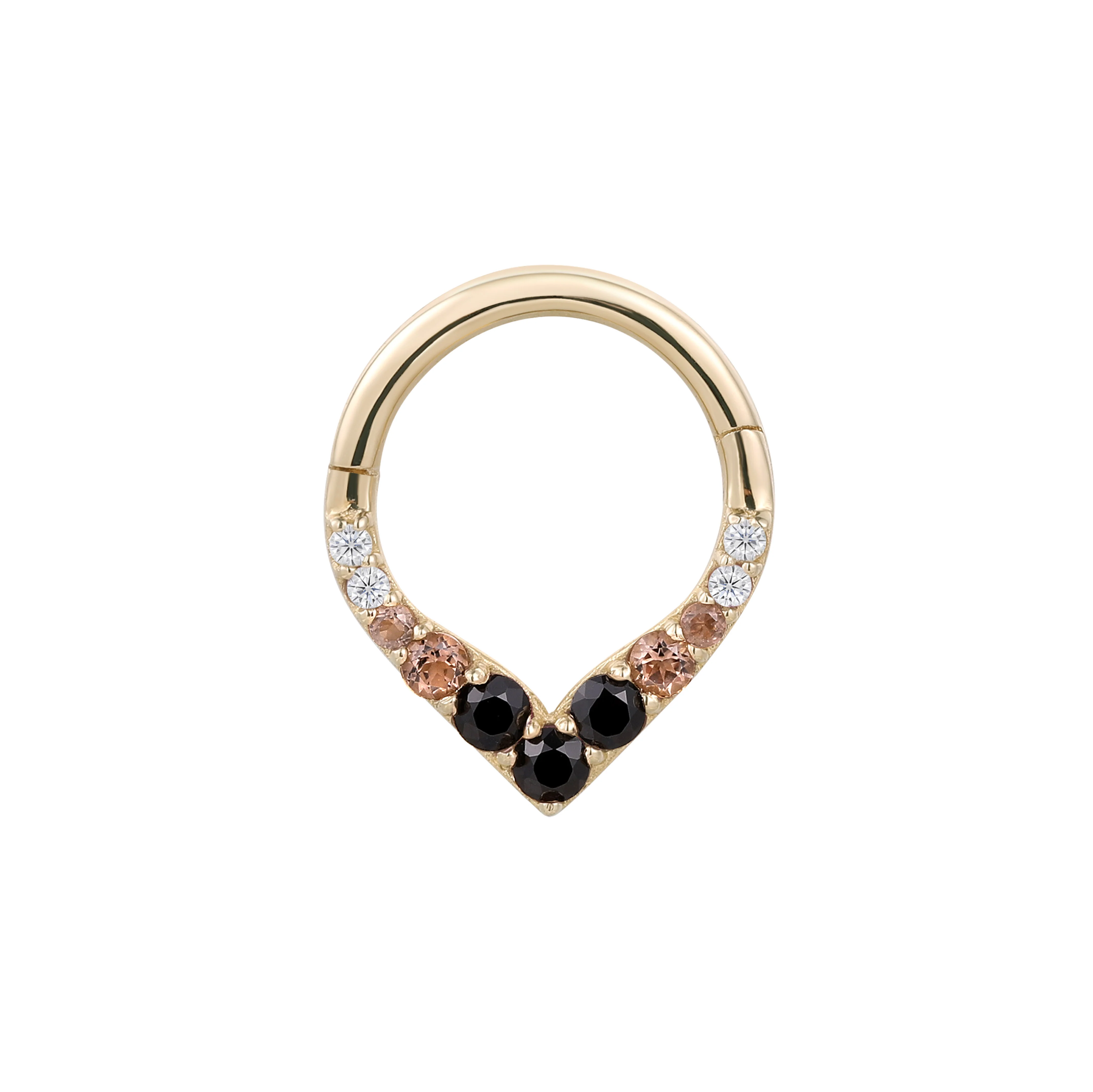 Rise + Shine Clicker with Black Spinel + Smoky Quartz Ombre - Image 3