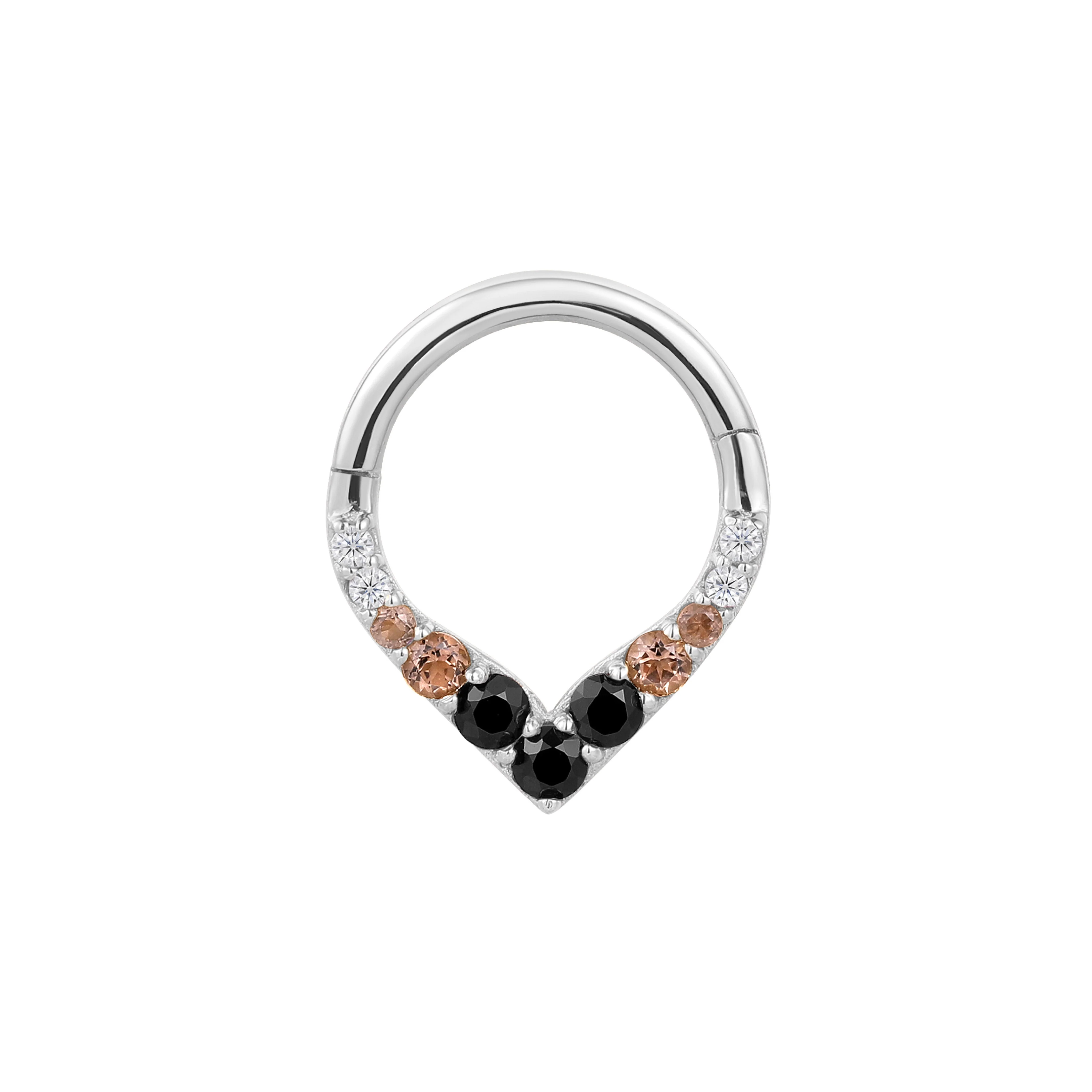 Rise + Shine Clicker with Black Spinel + Smoky Quartz Ombre - Image 4