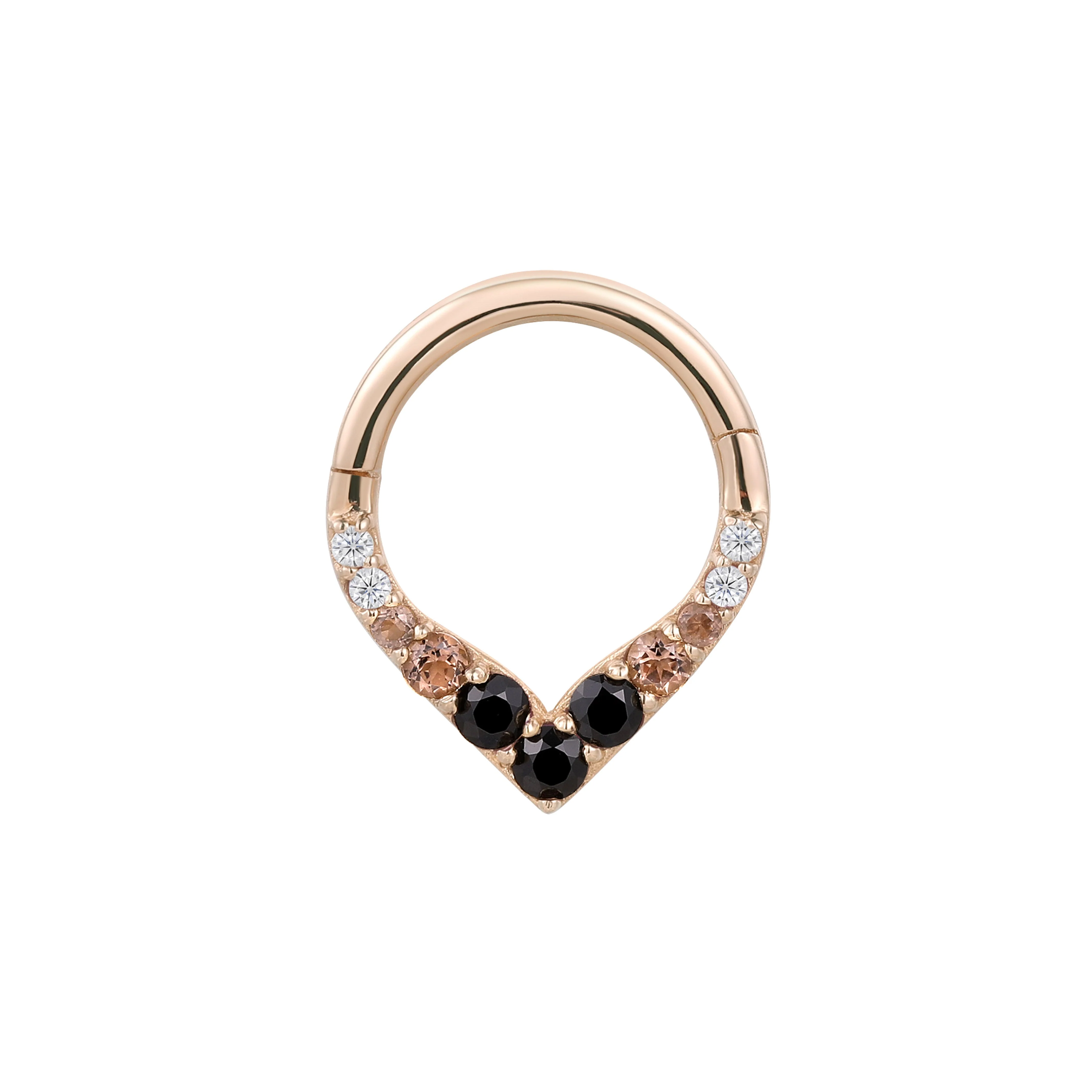 Rise + Shine Clicker with Black Spinel + Smoky Quartz Ombre - Image 5