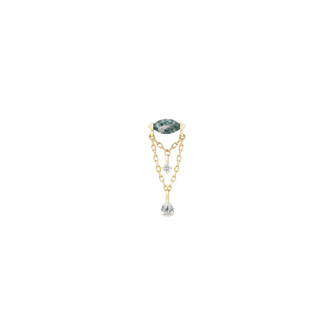 Saint Vincent Threadless End with Moss Agate - Image 4