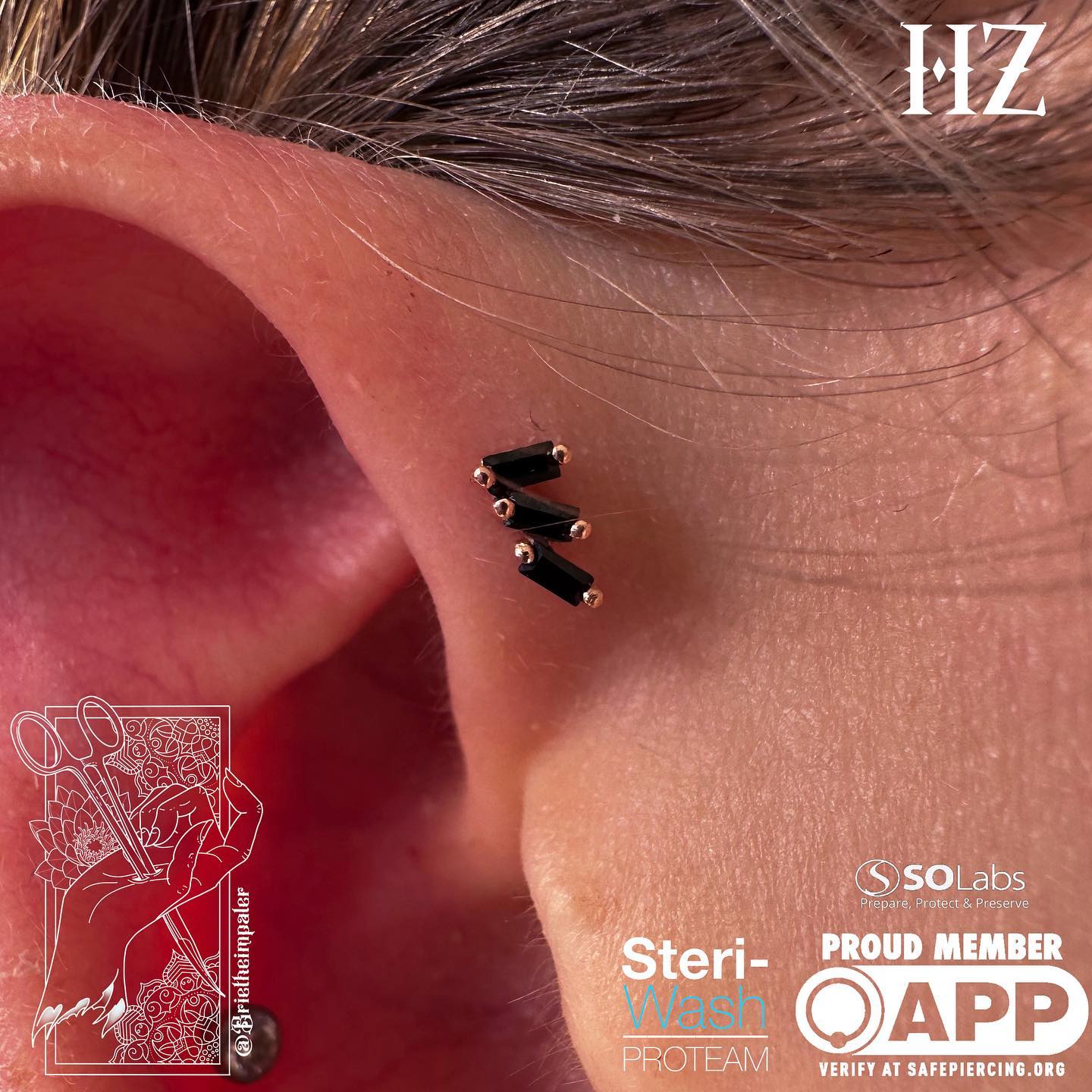 Staxx Threadless End with Black Spinel - Image 3