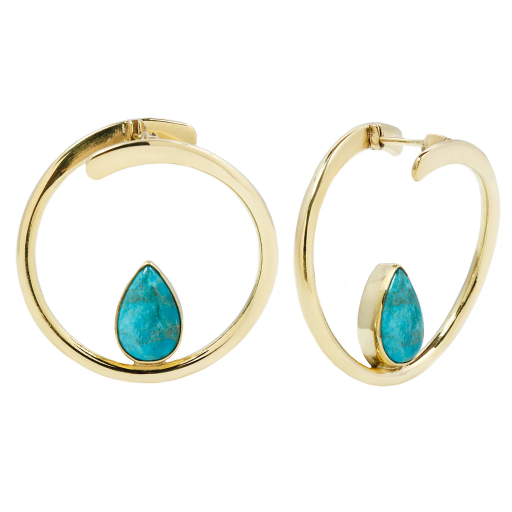 Stay Sexy Earrings - Brass + Turquoise