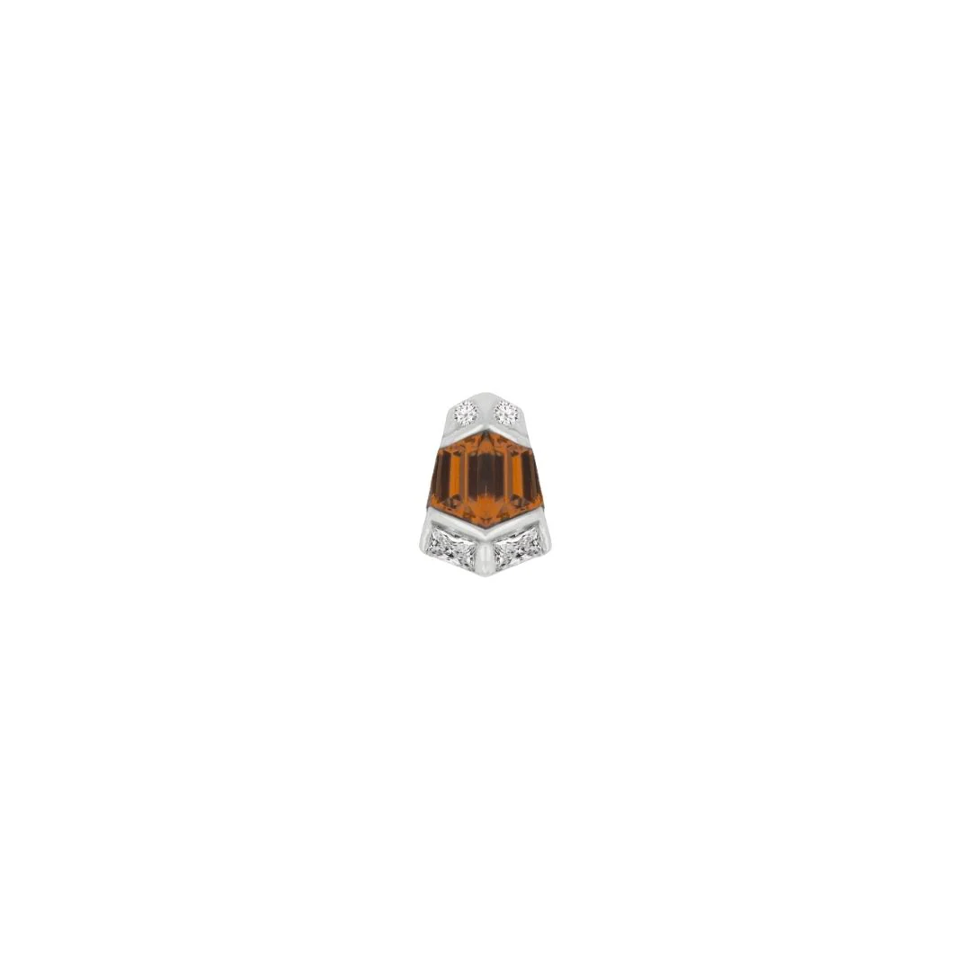 Vera Threadless End with Orange Garnet - Image 3