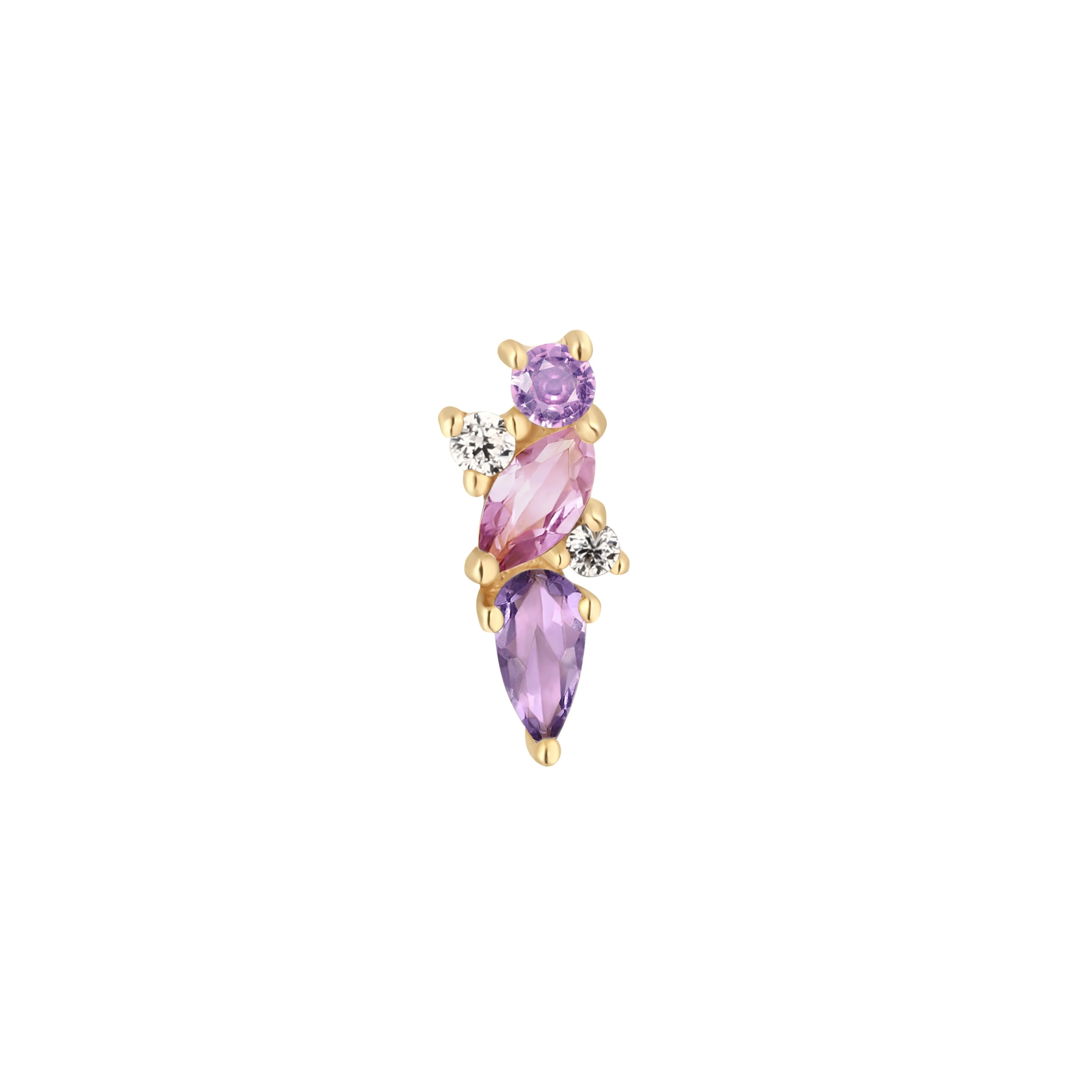 Visionary Threadless End with Amethyst + Pink Sapphire - Image 3