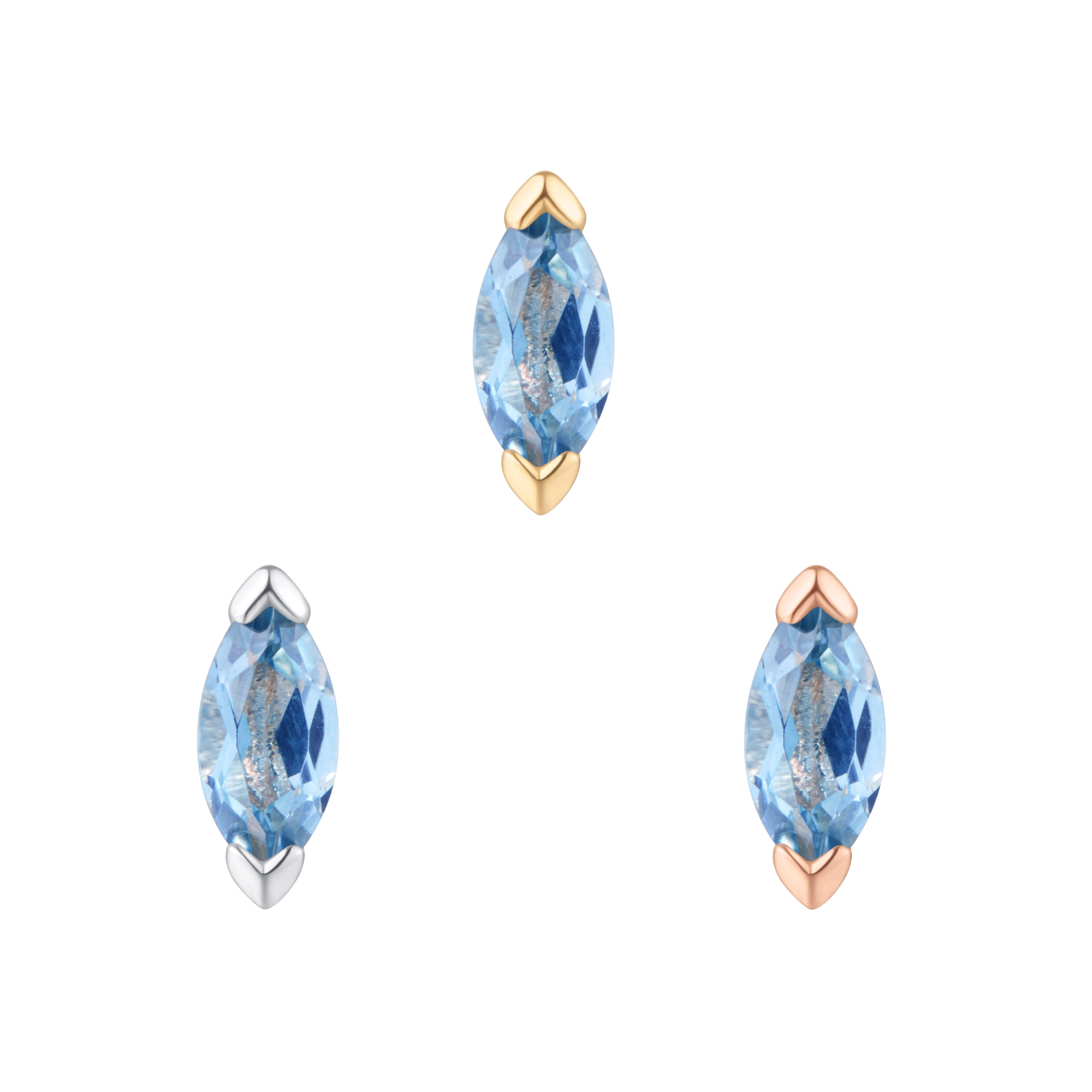 Zuri Threadless End with London Blue Topaz
